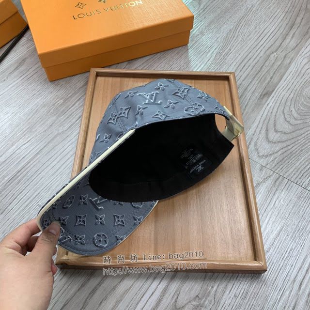 LV新品男士帽子 路易威登灰色印花鴨舌帽棒球帽  mm1334